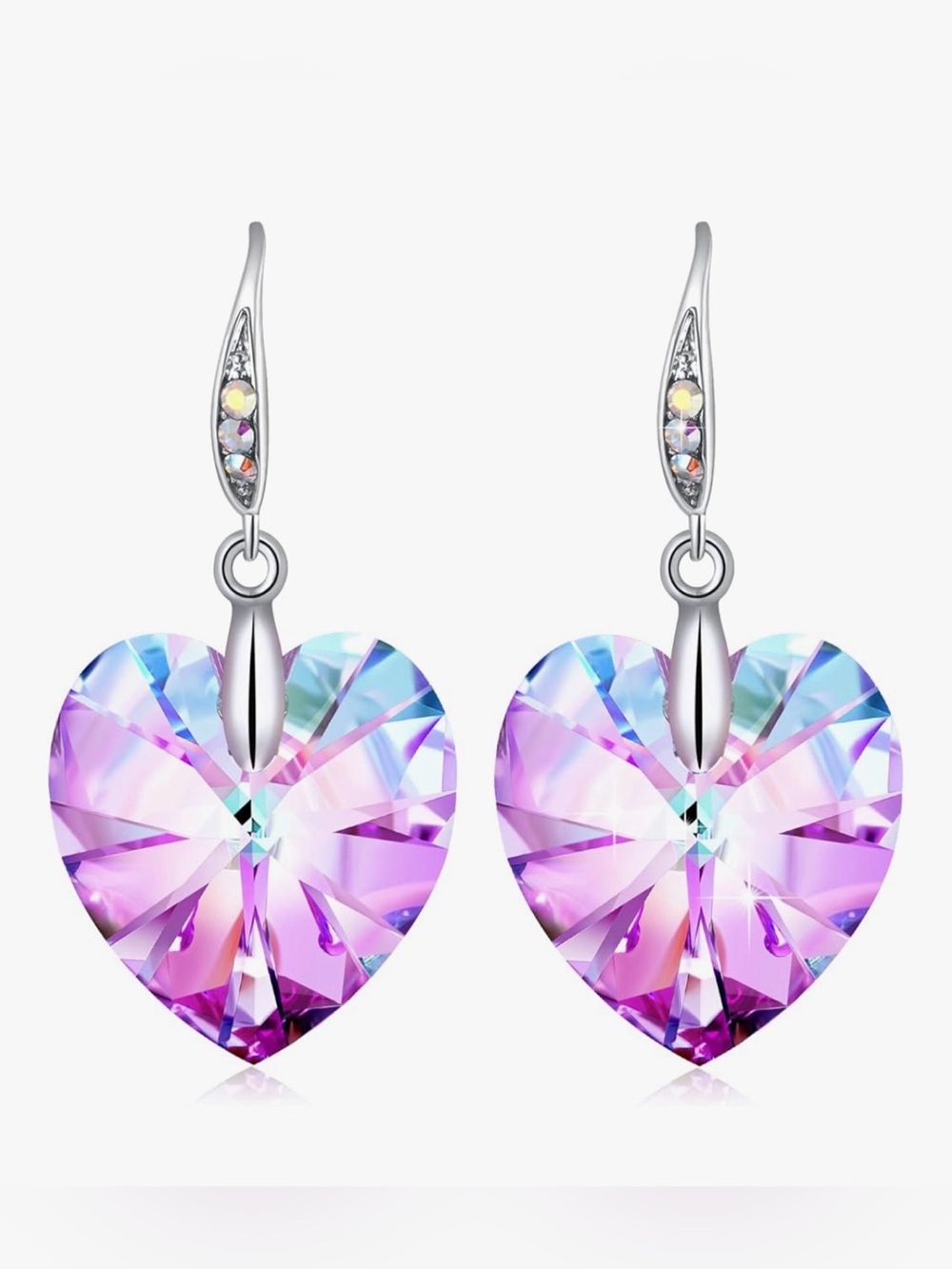 Plato H Crystals from Swarovski drop heart earrings NIB